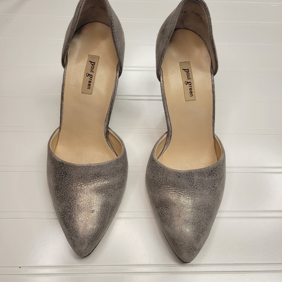 Paul Green | Char D'orsay Pump Smoke Brushed Metallic Size 36 - Picture 1 of 9